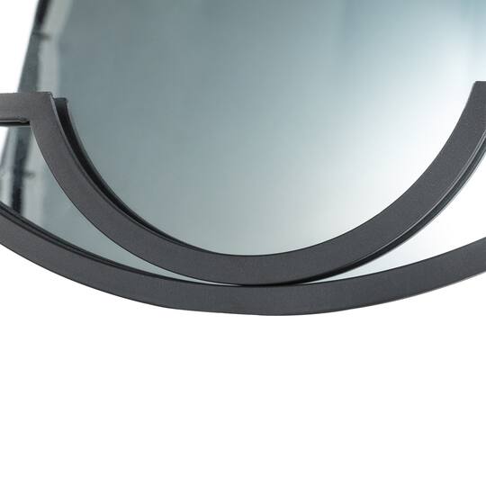 Glitzhome® 23" Black Metal Glass Round Wall Mirror
